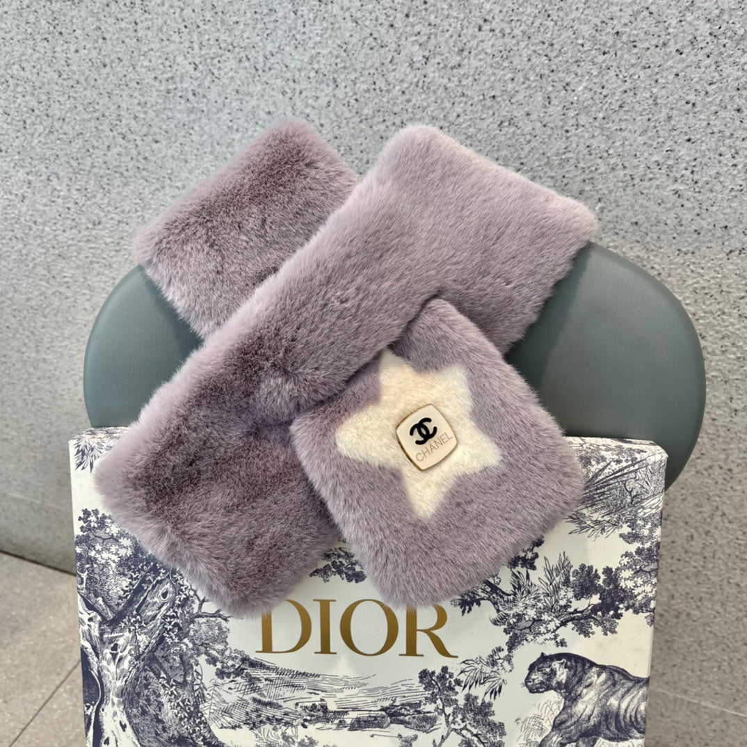 SCARF IN HEATHER PURPLE RABBIT FUR 397449 mysite