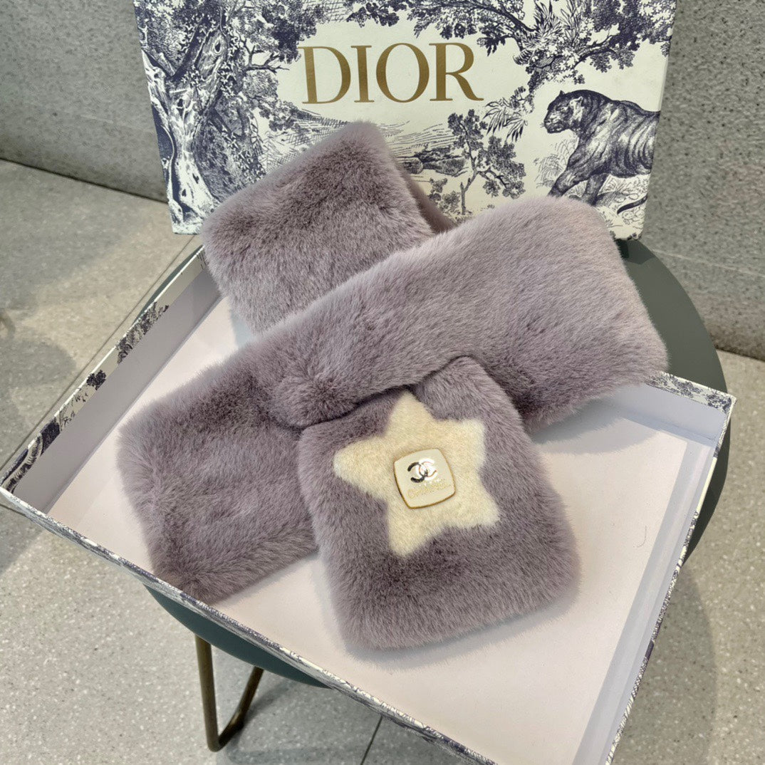 SCARF IN HEATHER PURPLE RABBIT FUR 397449 mysite