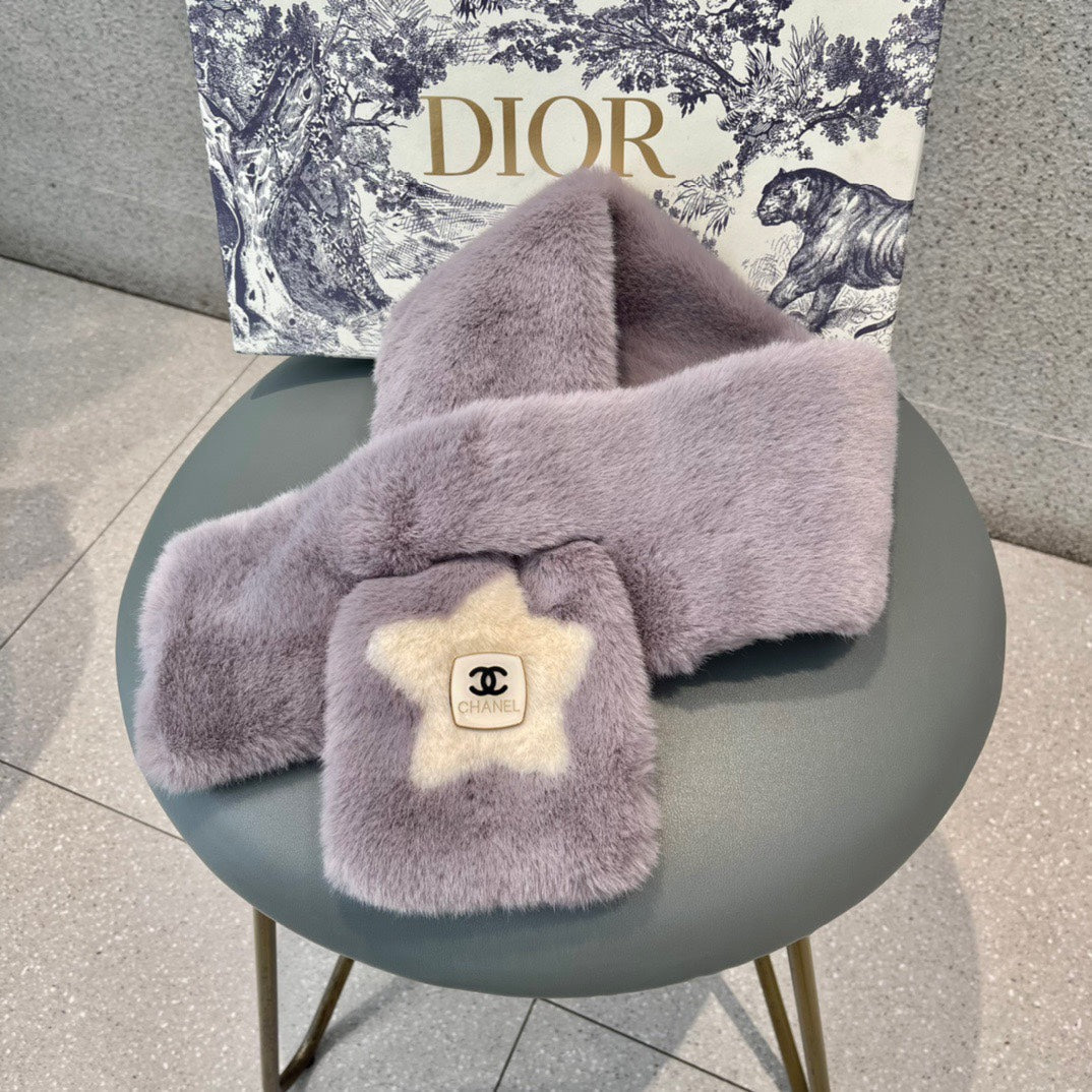 SCARF IN HEATHER PURPLE RABBIT FUR 397449 mysite