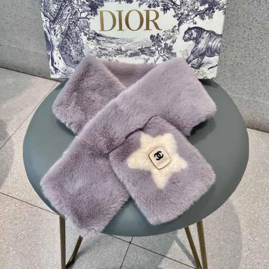 SCARF IN HEATHER PURPLE RABBIT FUR 397449 mysite