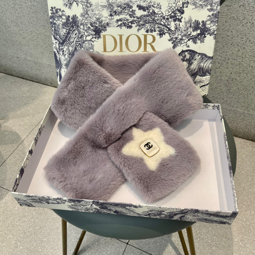 SCARF IN HEATHER PURPLE RABBIT FUR 397449 mysite