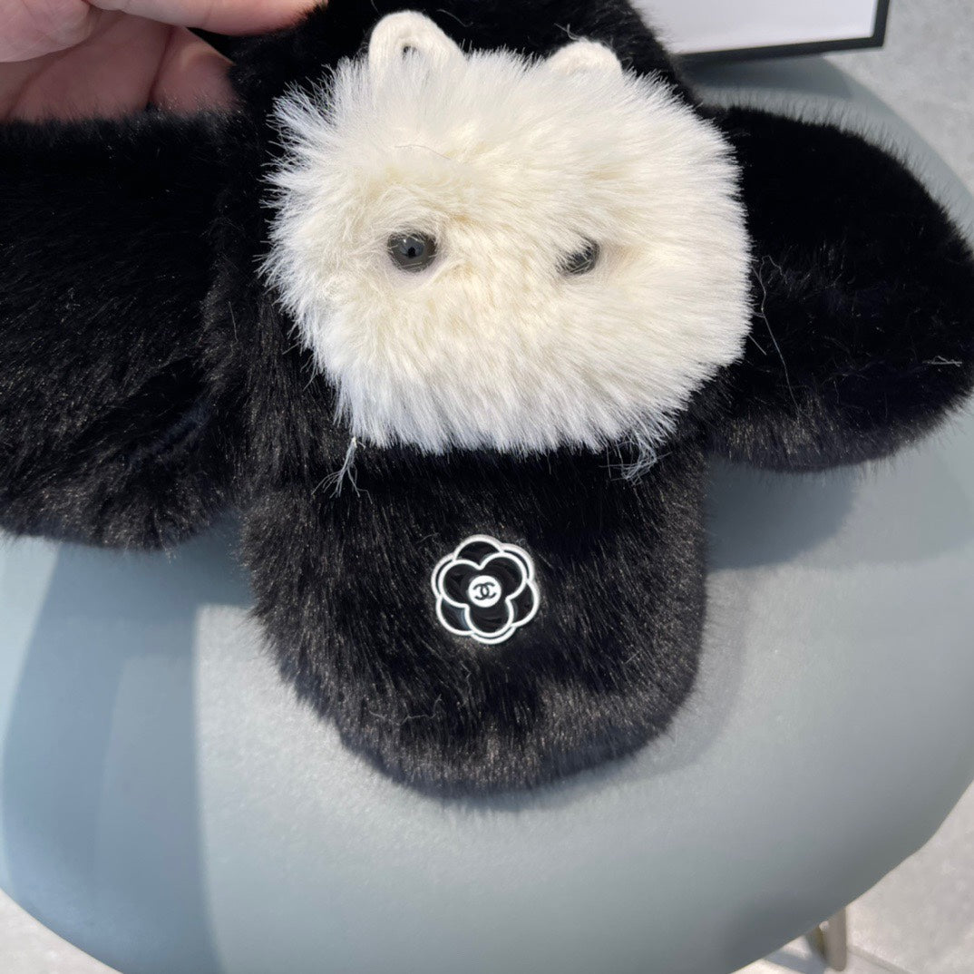 SCARF IN BLACK RABBIT FUR 397450 mysite