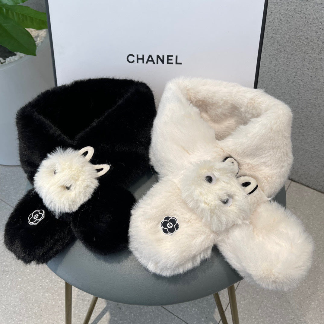 SCARF IN BLACK RABBIT FUR 397450 mysite