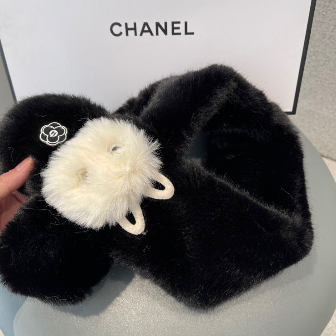 SCARF IN BLACK RABBIT FUR 397450 mysite