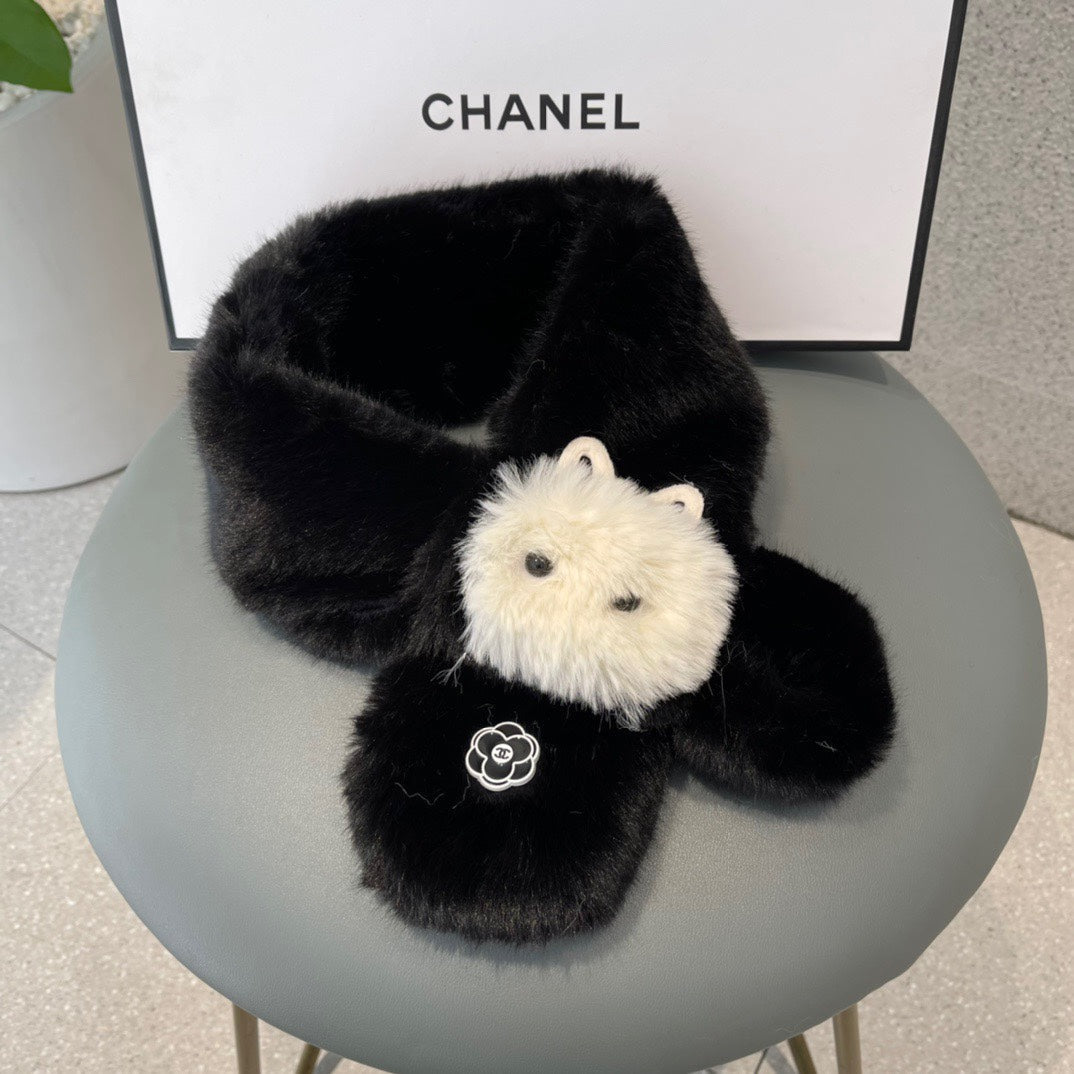 SCARF IN BLACK RABBIT FUR 397450 mysite