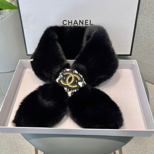 SCARF IN BLACK RABBIT FUR 397452 mysite