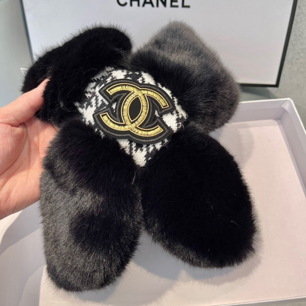 SCARF IN BLACK RABBIT FUR 397452 mysite