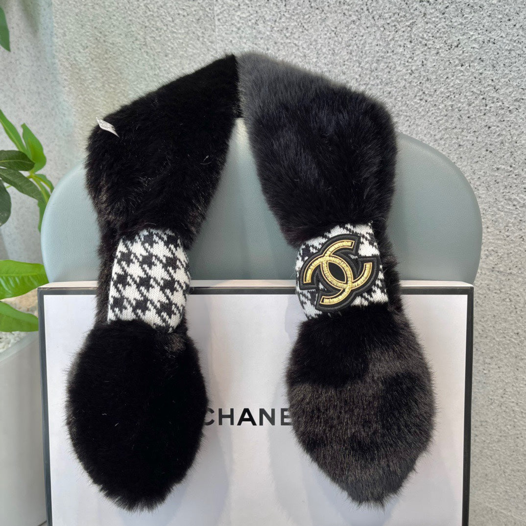 SCARF IN BLACK RABBIT FUR 397452 mysite