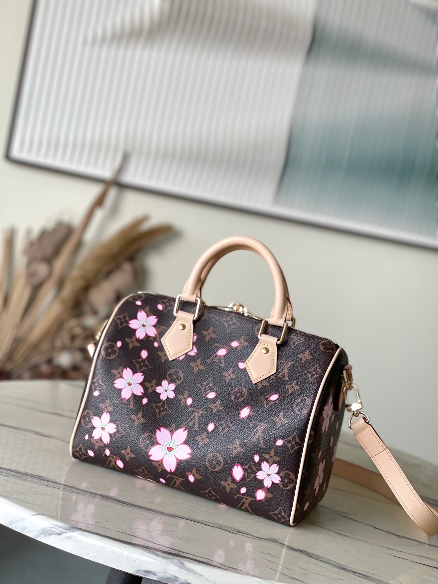 LV x TM Speedy Bandouliere 25cm Sakura Brown Cherry Blossom Monogram Canvas mysite