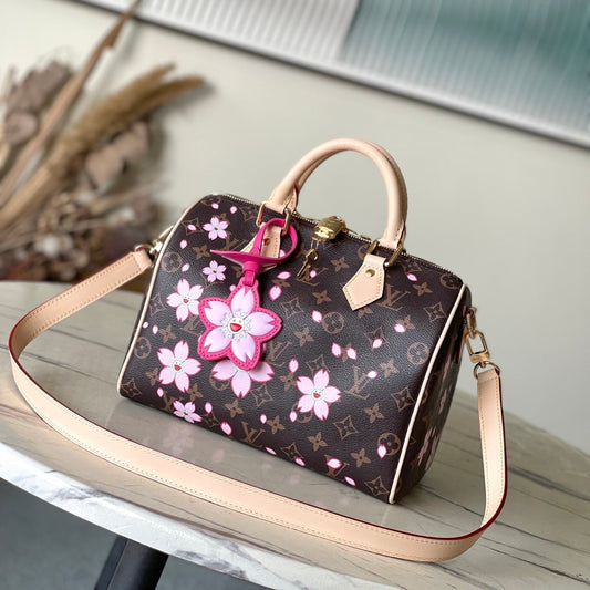 LV x TM Speedy Bandouliere 25cm Sakura Brown Cherry Blossom Monogram Canvas mysite