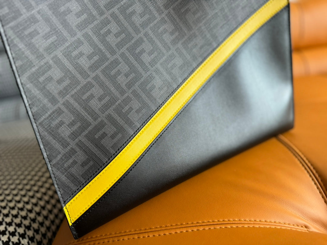 FENDI 38 BAG FF MONOGRAM FF BLACK CALFSKIN WITH STRAP mysite