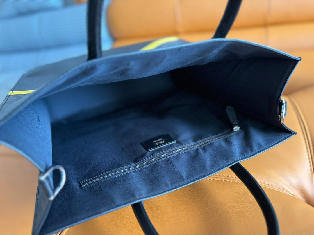 FENDI 38 BAG FF MONOGRAM FF BLACK CALFSKIN WITH STRAP mysite