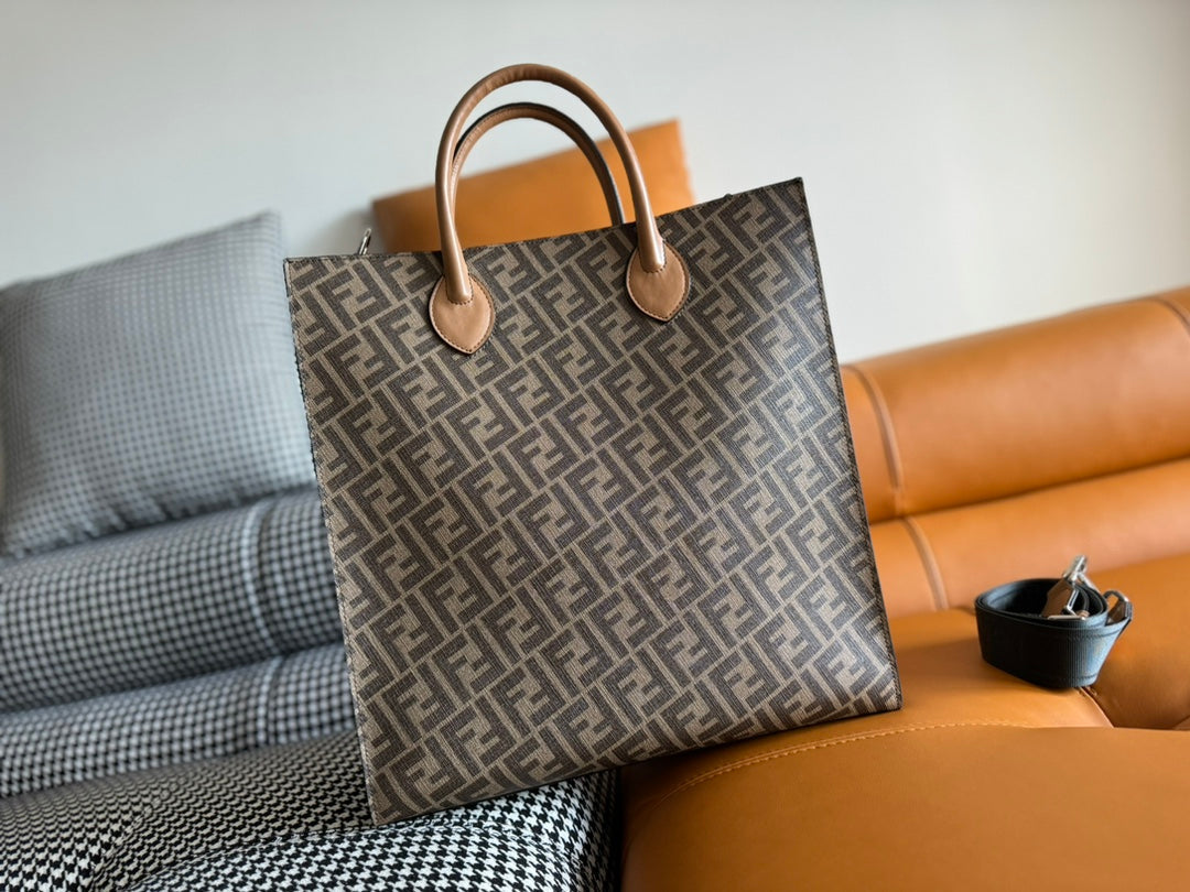 FENDI 38 BAG FF MONOGRAM FF CAMEL BROWN CALFSKIN WITH STRAP mysite