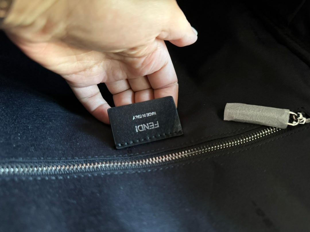 FENDI 44 MINI BACKPACK IN CAMEL BROWN MONOGRAM JACQUARD FABRIC AND CALFSKIN mysite