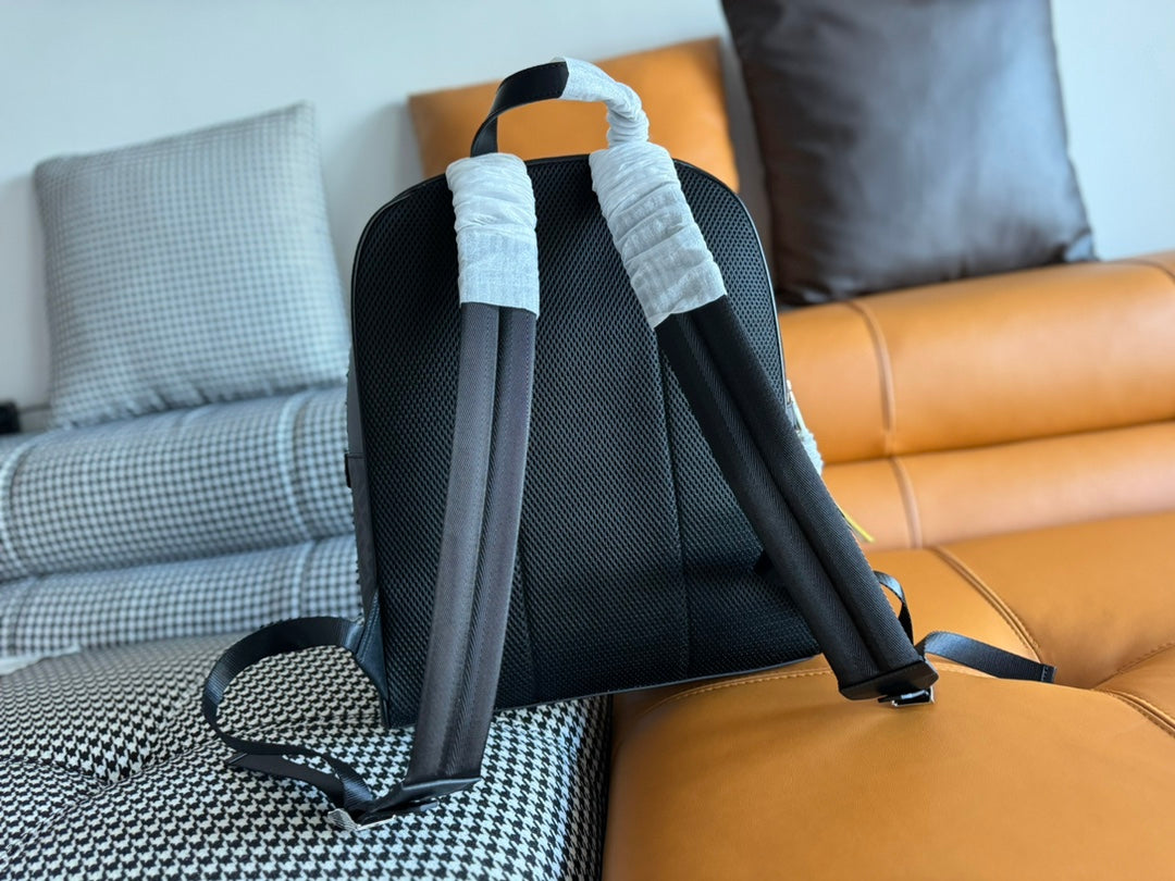 FENDI 44 MINI BACKPACK IN BLACK MONOGRAM JACQUARD FABRIC AND CALFSKIN mysite