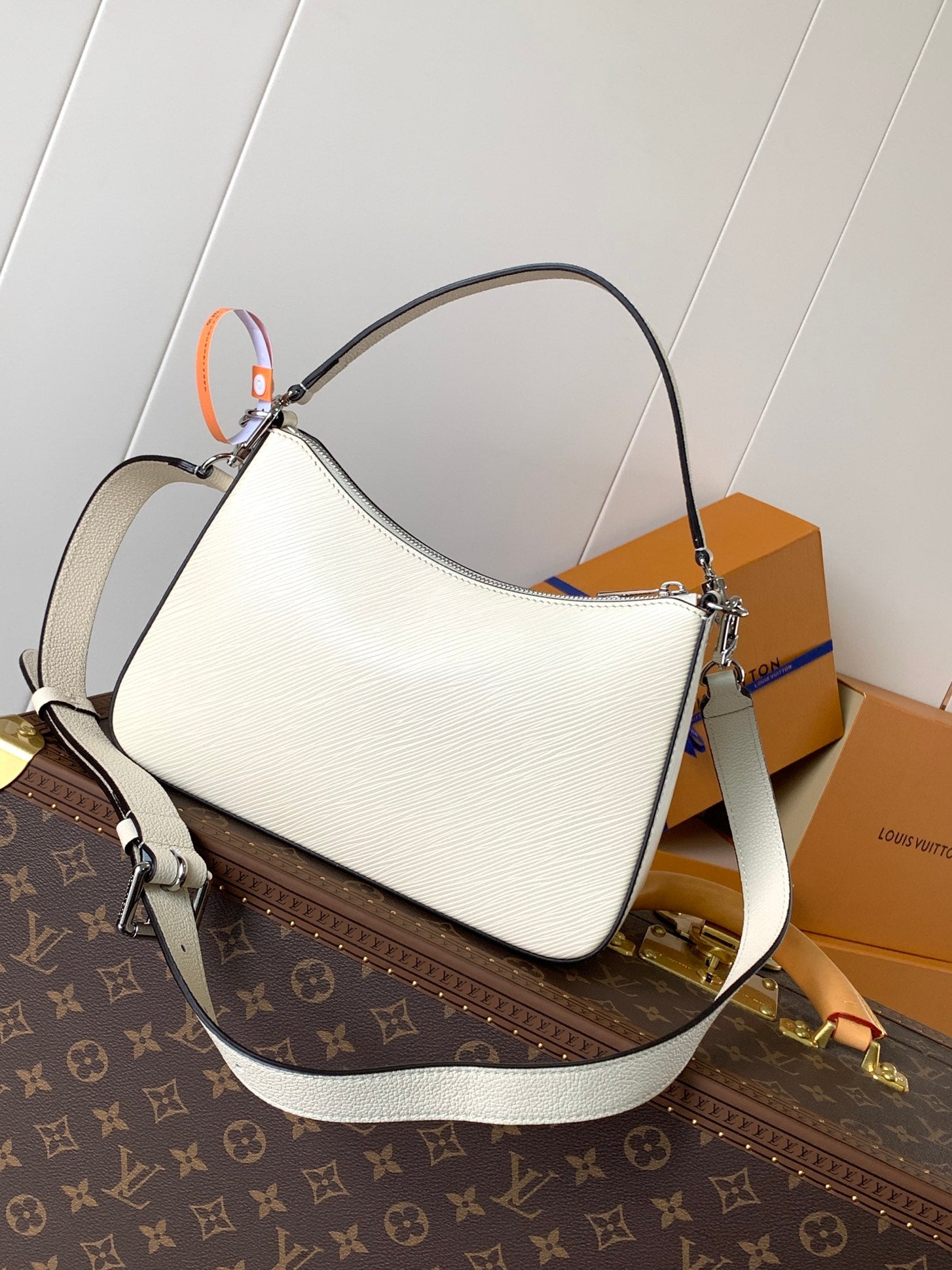 LV Hopscotch Bag 25cm White Grained Epi Cowhide Sliver HW mysite