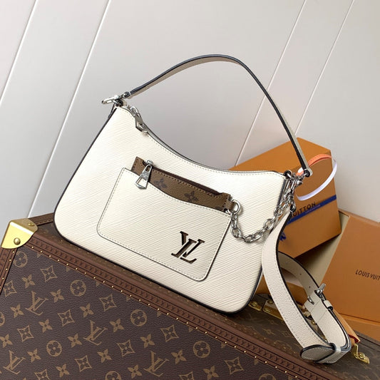LV Hopscotch Bag 25cm White Grained Epi Cowhide Sliver HW mysite