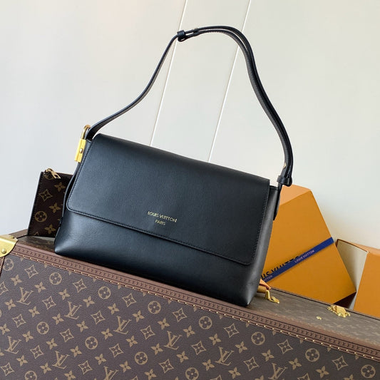 LV Low Key Messenger 30cm Black Calfskin GHW mysite