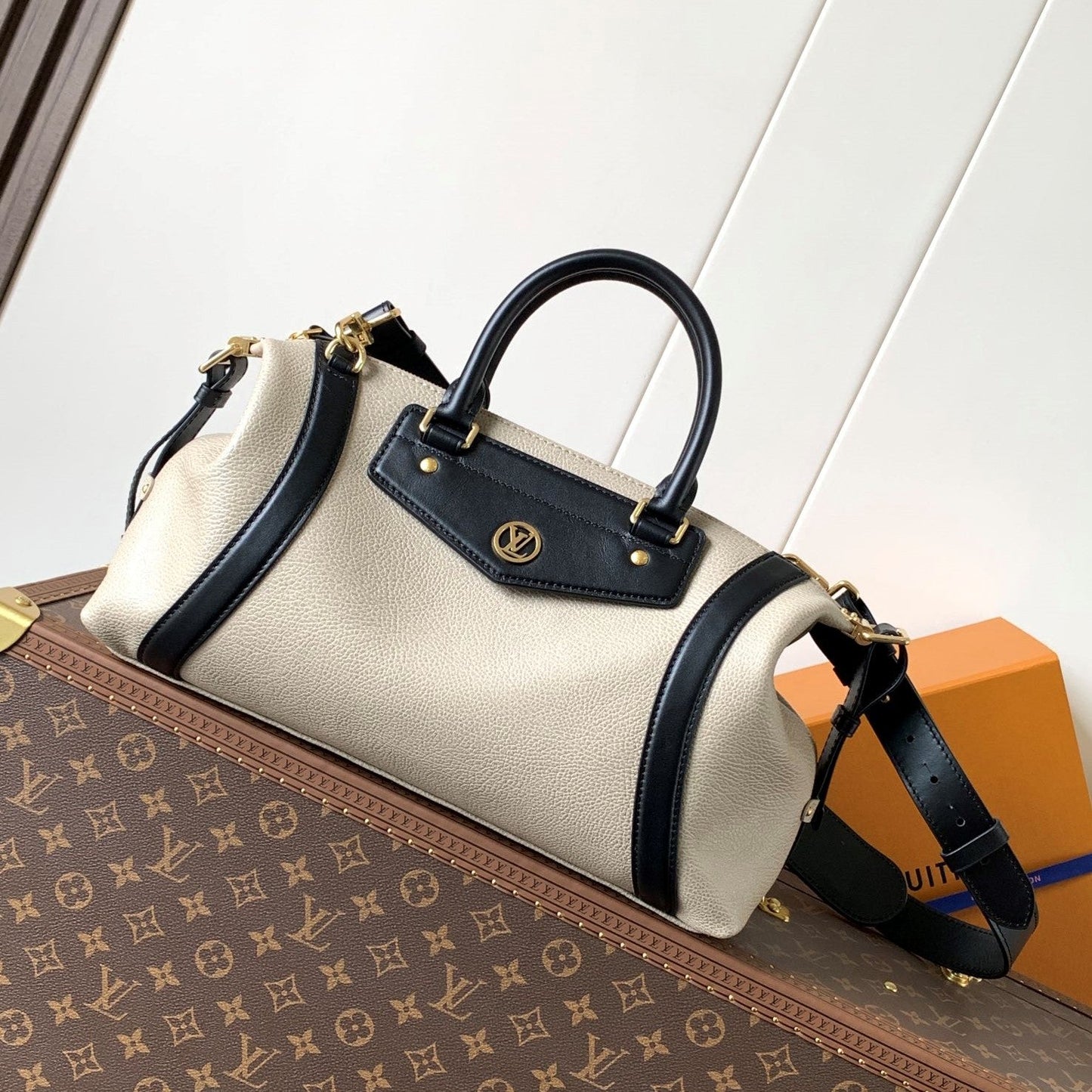 LV Nano LV Biker 38cm Black Beige  Sheepskin & Cowhide Metal mysite