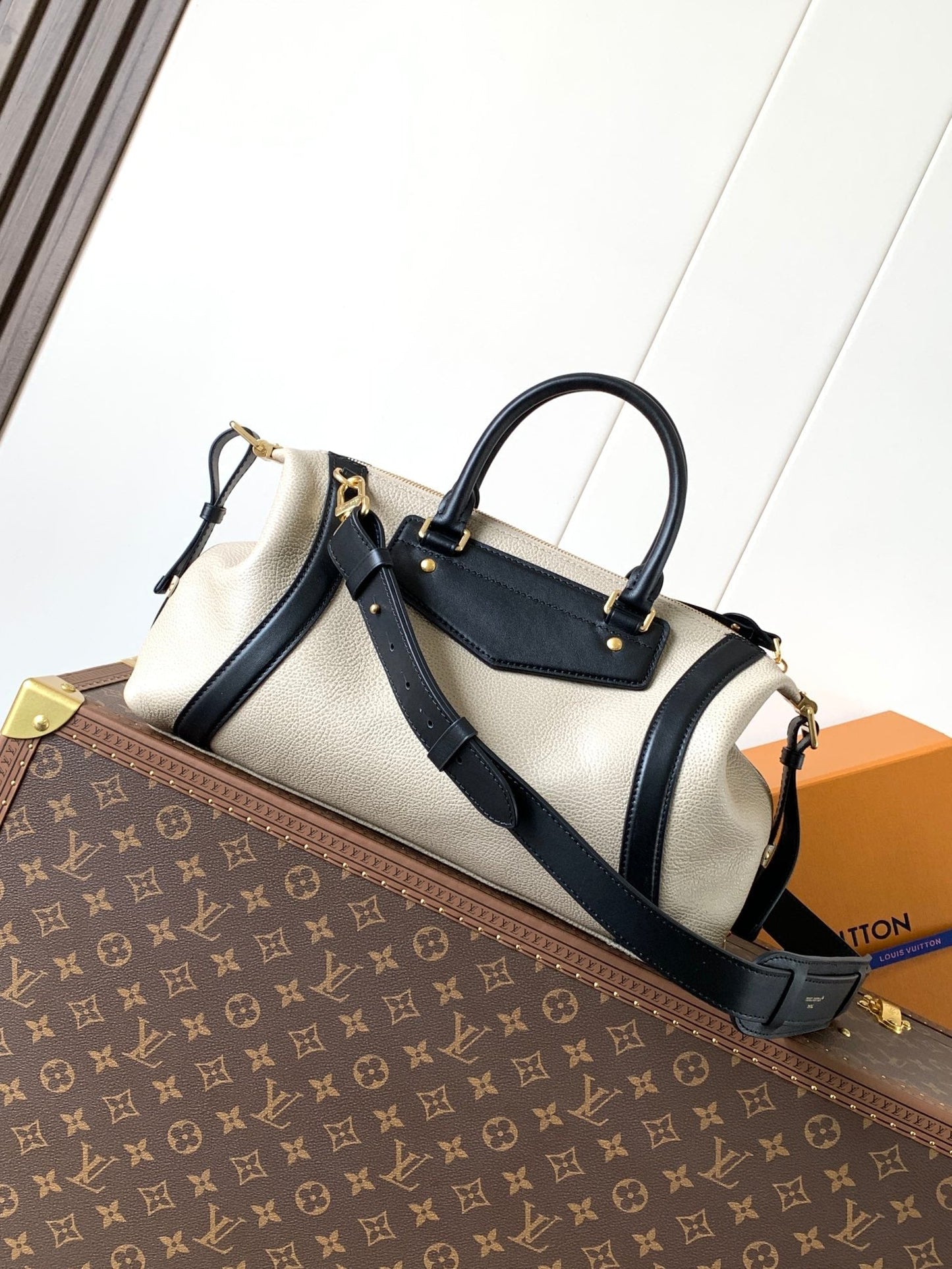 LV Nano LV Biker 38cm Black Beige  Sheepskin & Cowhide Metal mysite