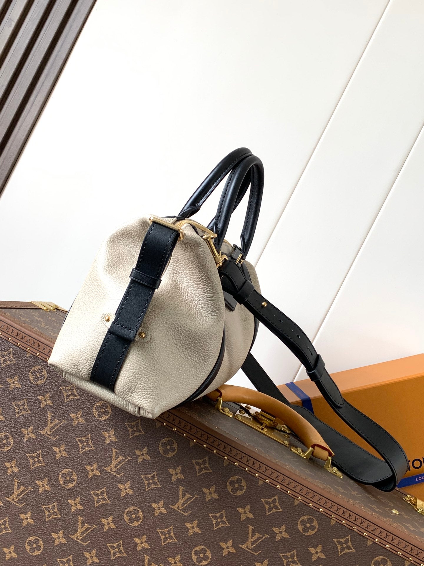 LV Nano LV Biker 38cm Black Beige  Sheepskin & Cowhide Metal mysite