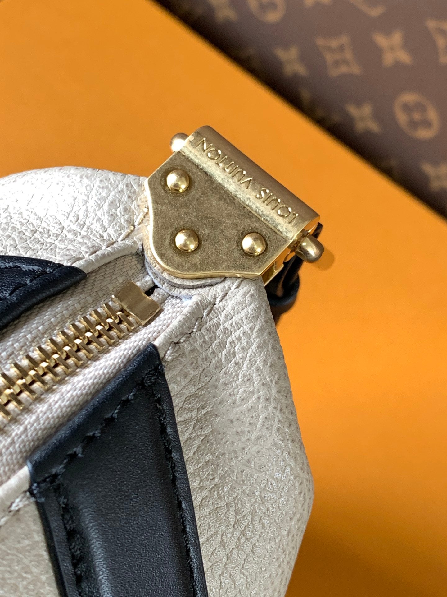 LV Nano LV Biker 30cm Black Beige Sheepskin & Cowhide Metal mysite