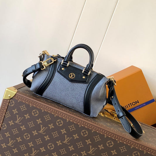 LV Nano LV Biker 23cm Black Light Gray Sheepskin & Cowhide Metal mysite