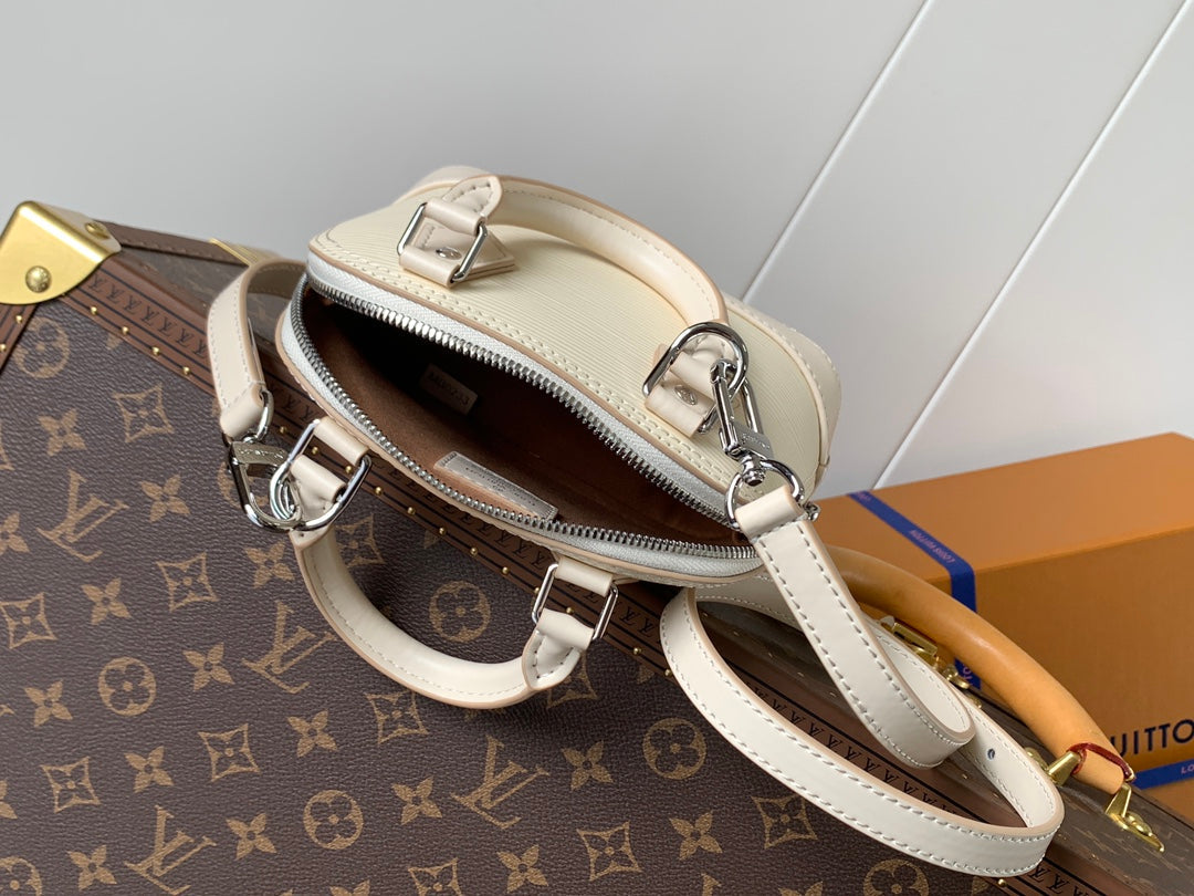 LV Alma BB Handbag 18cm White Epi Cowhide Metal HW mysite