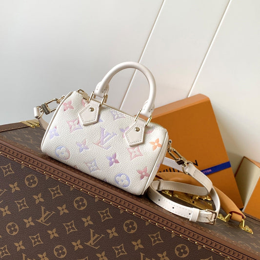 LV 25s Nano Speedy 16cm Dream Monogram Embossed Cowhide- Light GHW mysite