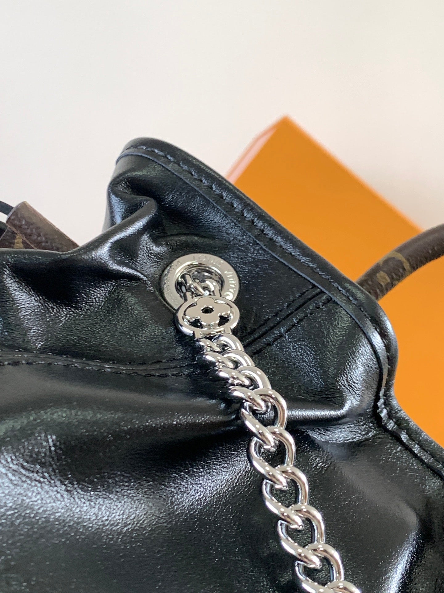 LV Off Duty Backpack 24cm Black Lambskin Sliver HW mysite