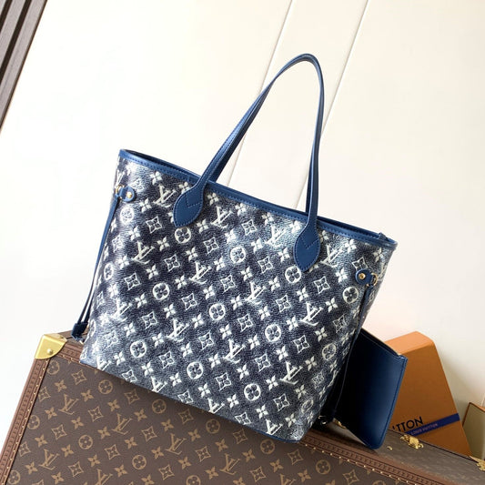 LV Neverfull Bag 31cm Blue Monogram Canvas mysite