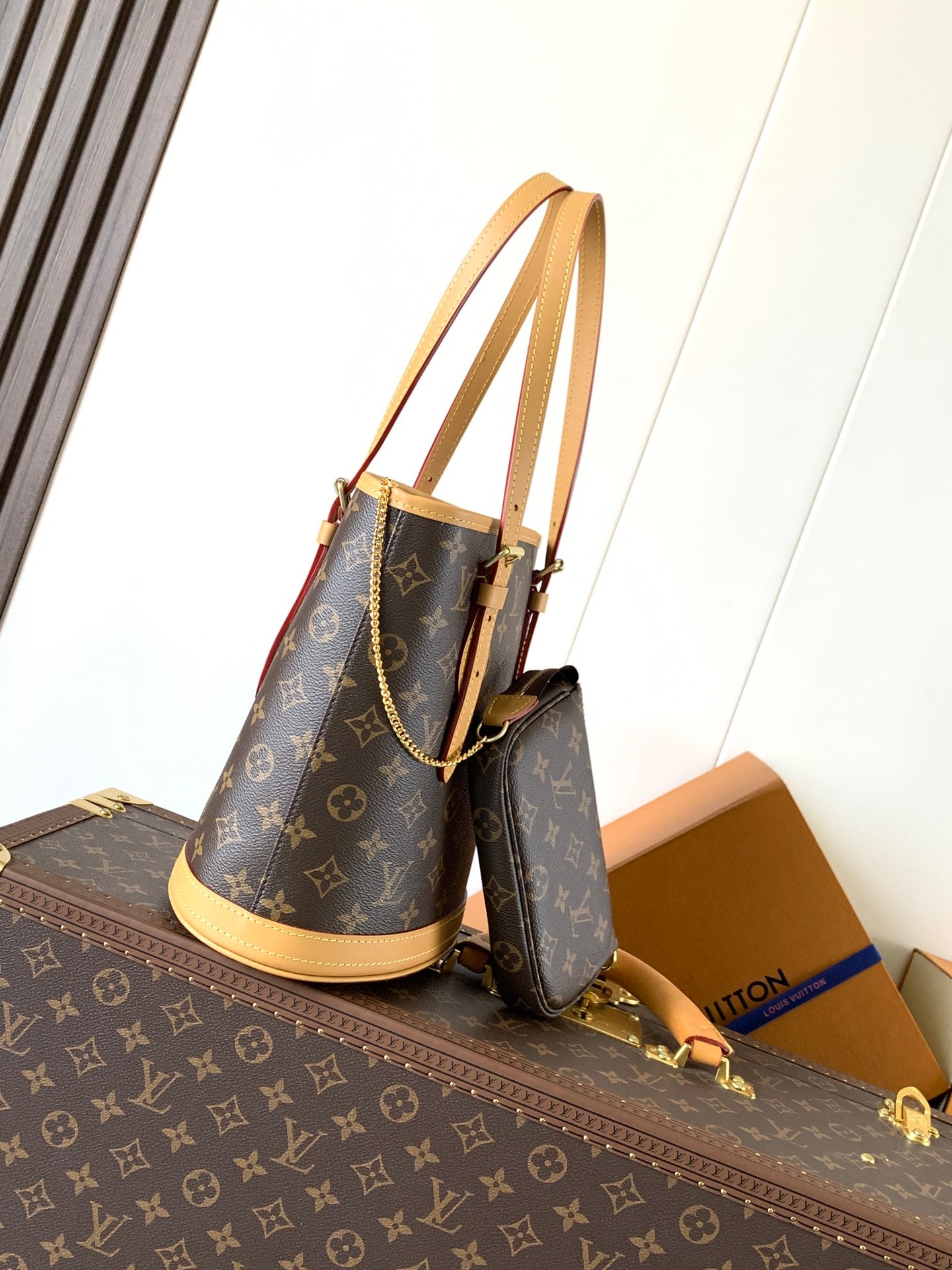 LV Petit Bucket PM 23cm Brown Monogram Canvas & Cowhide mysite