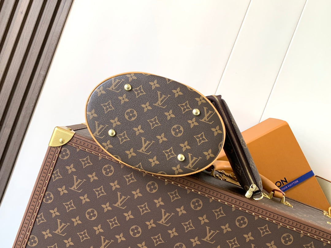 LV Petit Bucket PM 23cm Brown Monogram Canvas & Cowhide mysite