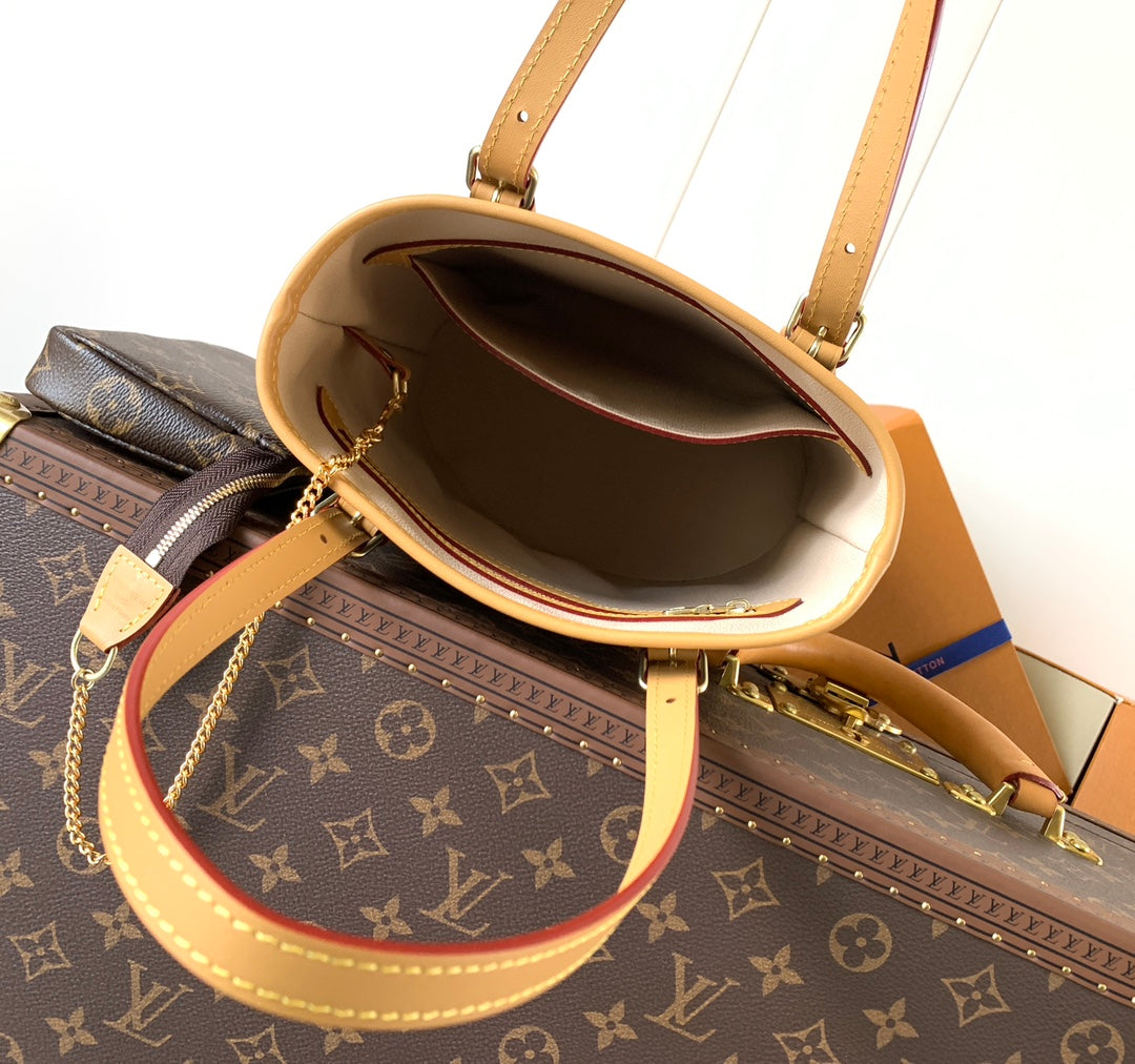 LV Petit Bucket PM 23cm Brown Monogram Canvas & Cowhide mysite
