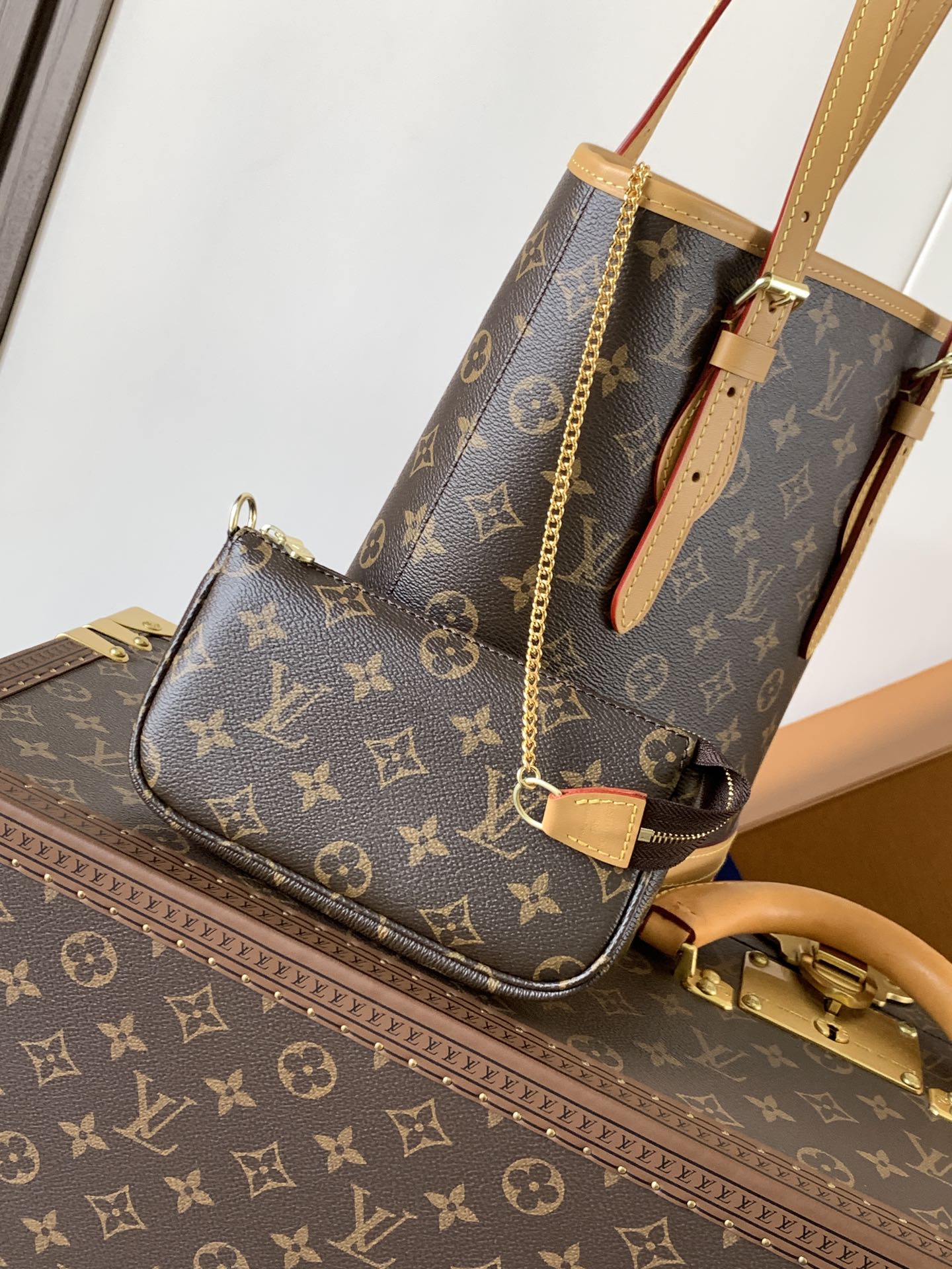 LV Petit Bucket PM 23cm Brown Monogram Canvas & Cowhide mysite