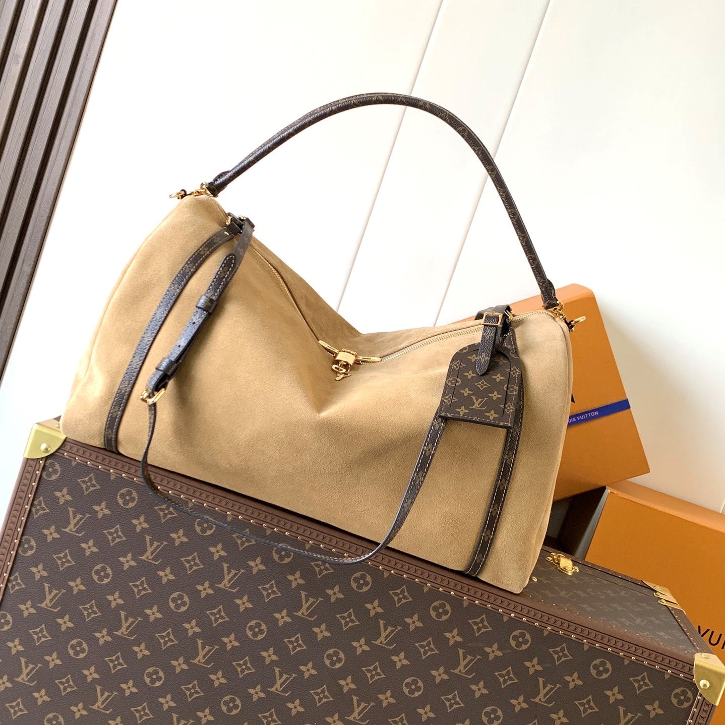 LV M26451 Express Travel 45cm Khaki Suede GHW mysite