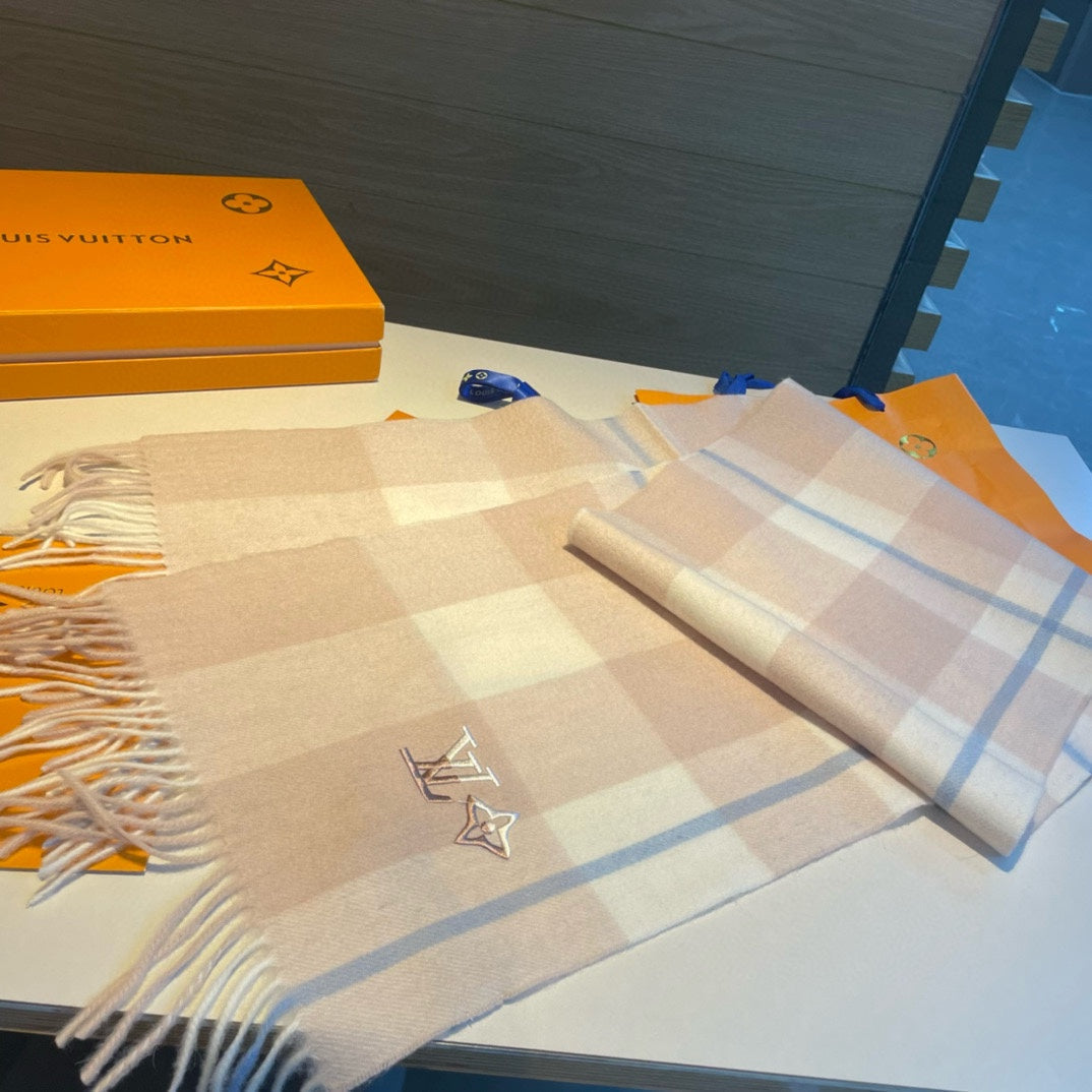 SCARF 185 CM IN LIGHT PINK CASHMERE 387891 mysite