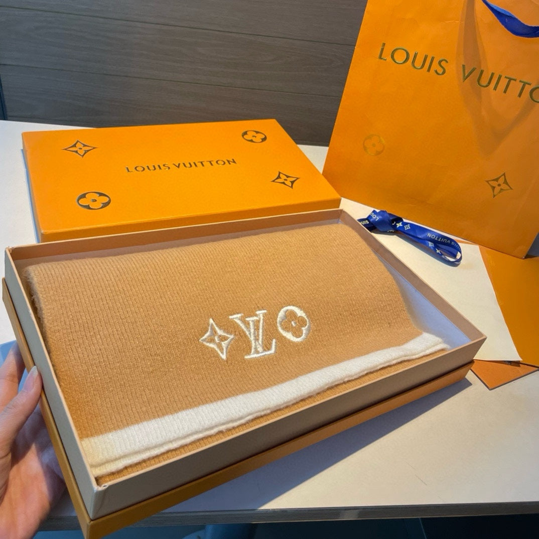 HEADLINE SCARF 200 CM IN PEANUT BROWN WOOL 393251 mysite