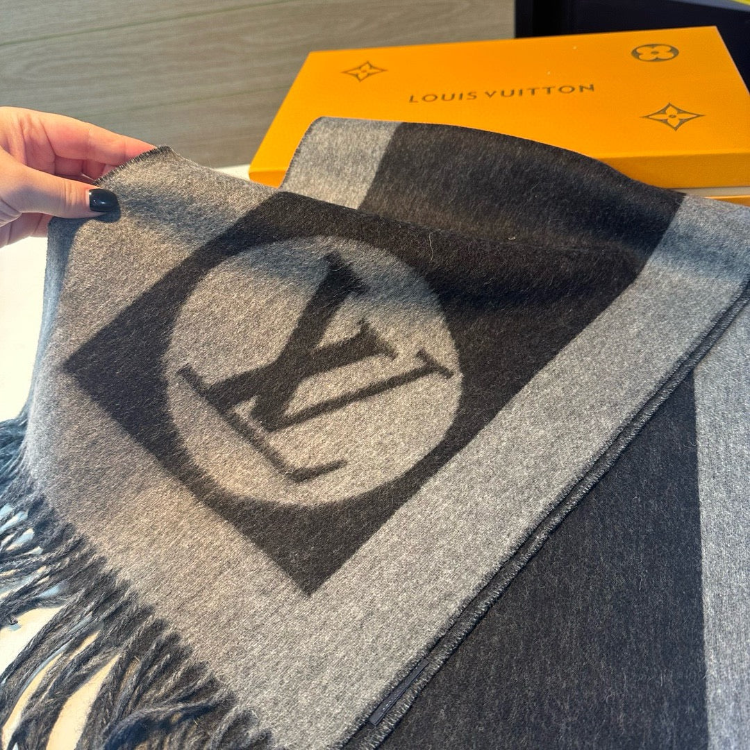 SCARF 180 CM IN SHADOW GRAY CASHMERE 394488 mysite