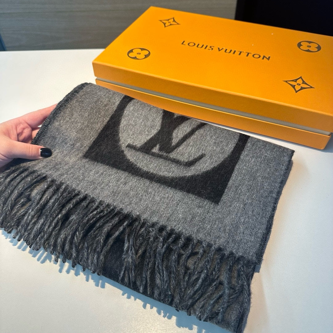 SCARF 180 CM IN SHADOW GRAY CASHMERE 394488 mysite