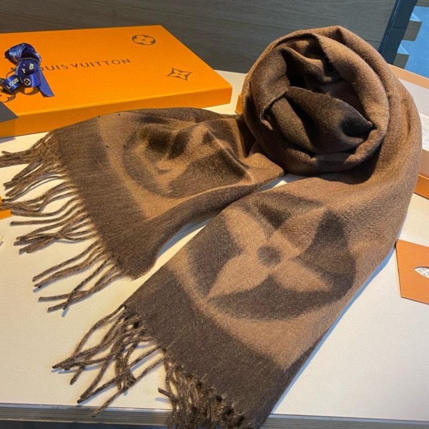 SCARF 180 CM IN MEDIUM BROWN CASHMERE 398244 mysite