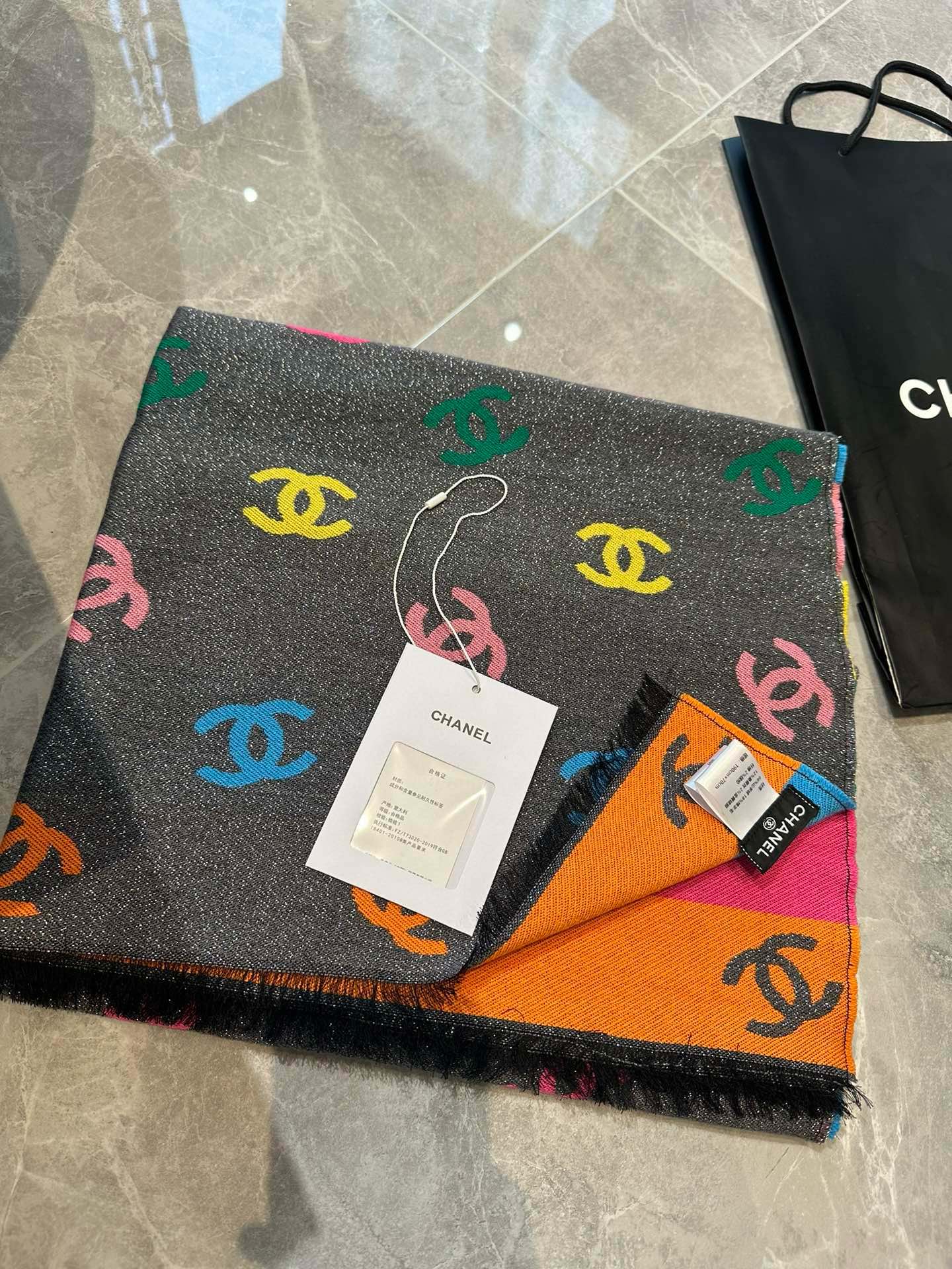 RAINBOW SCARF 180 CM IN COLORFUL CASHMERE AND WOOL 401988 mysite