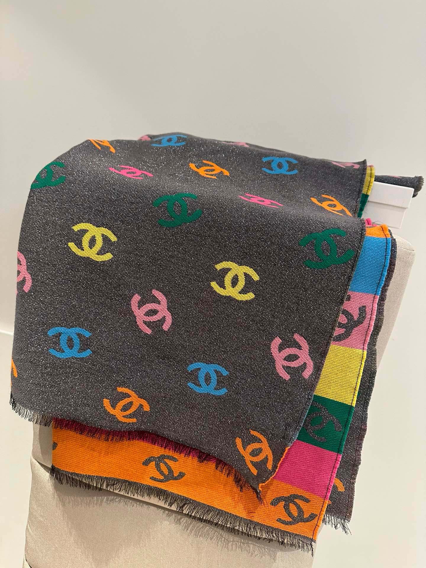 RAINBOW SCARF 180 CM IN COLORFUL CASHMERE AND WOOL 401988 mysite