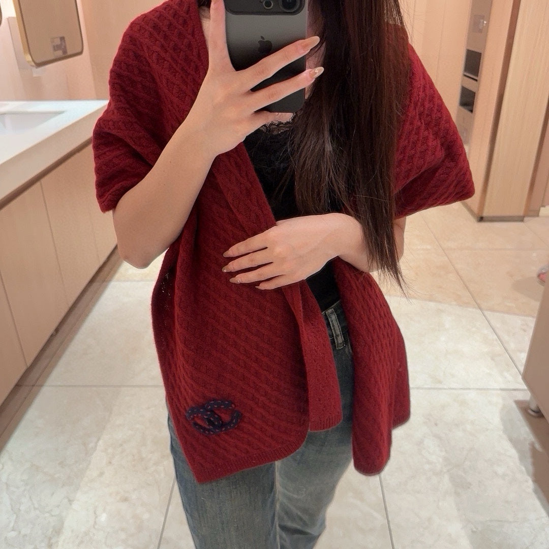 SCARF 170 CM IN CHERRY RED CASHMERE 401992 mysite