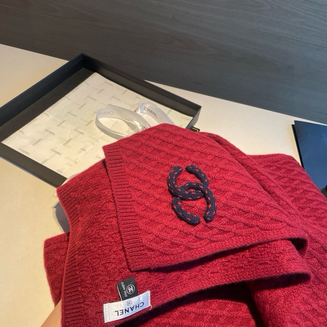 SCARF 170 CM IN CHERRY RED CASHMERE 401992 mysite