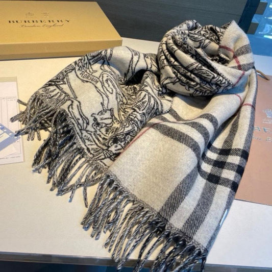 REVERSIBLE EKD STONE GRAY CASHMERE 210 CM SCARF 407191 mysite