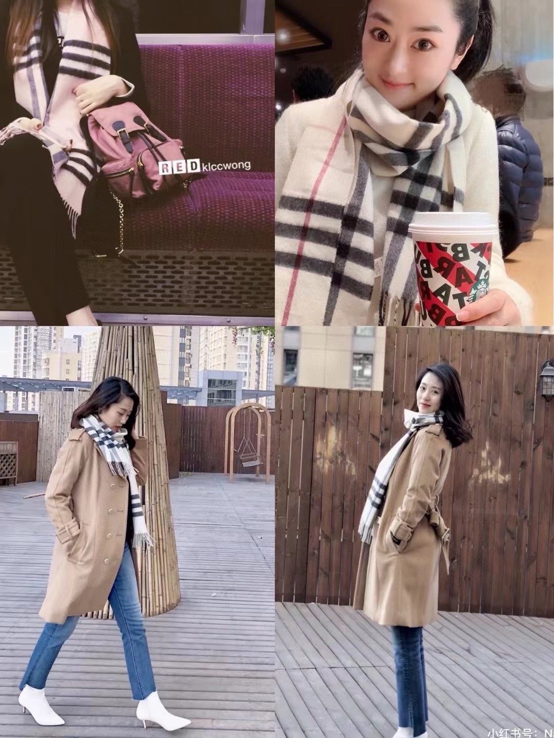 SCARF 168 CM IN BLACK MIX WHITE CASHMERE 408588 mysite