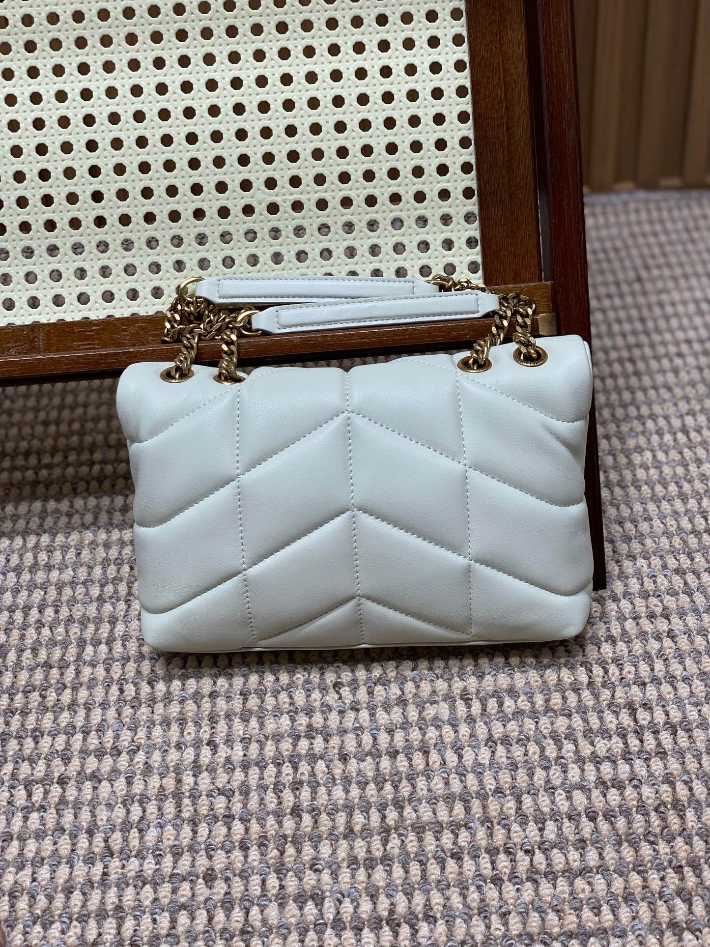 PUFFER TOY 23 IN WHITE LAMBSKIN GOLD HARDWARE mysite