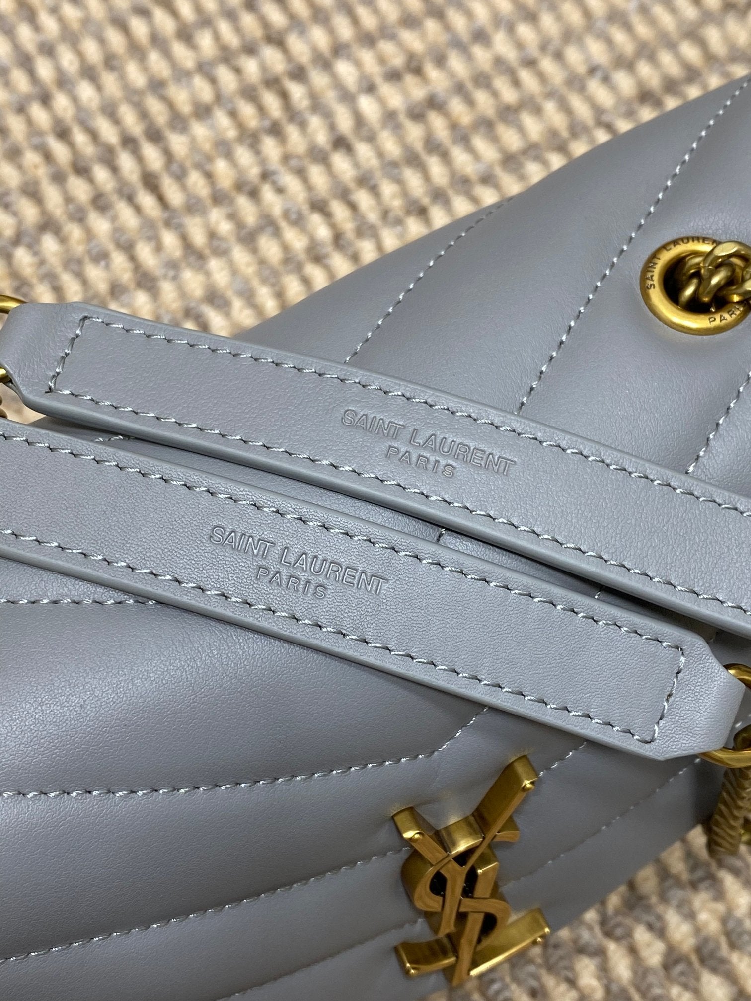 LOULOU SMALL 25 IN ASH BLUE LAMBSKIN GOLD HARDWARE mysite