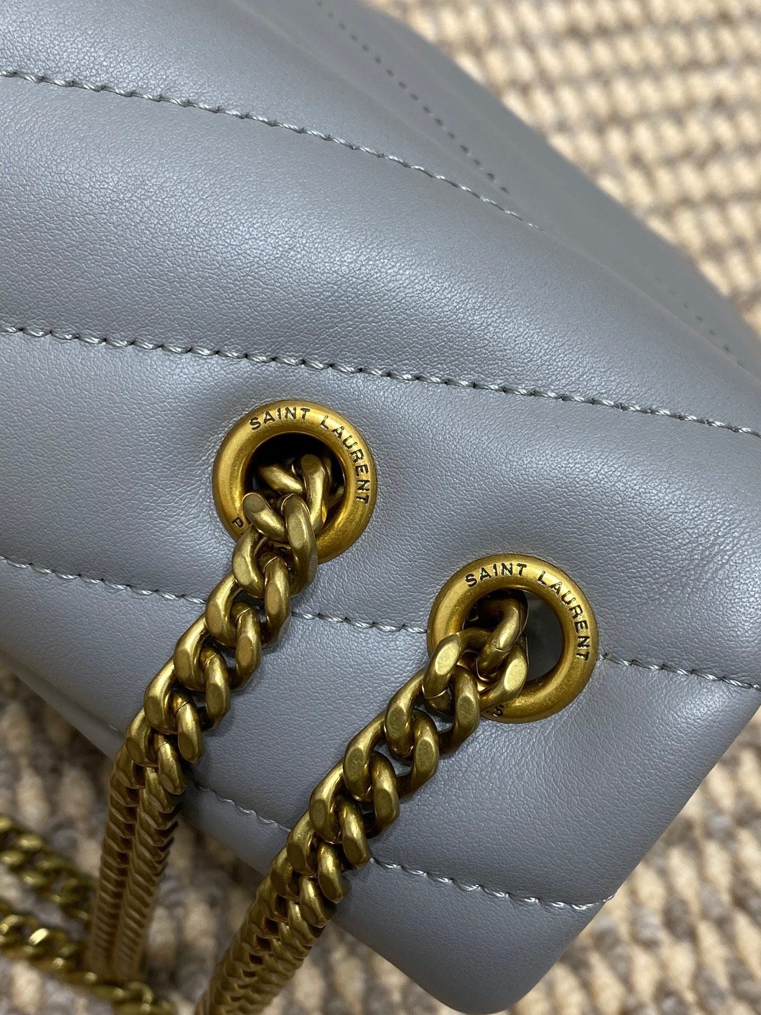 LOULOU SMALL 25 IN ASH BLUE LAMBSKIN GOLD HARDWARE mysite